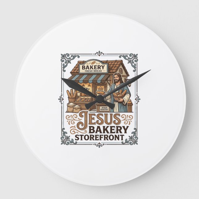Jesus Bakery Storefront Jesus Bakery Storefront Ch Large Clock (Front)