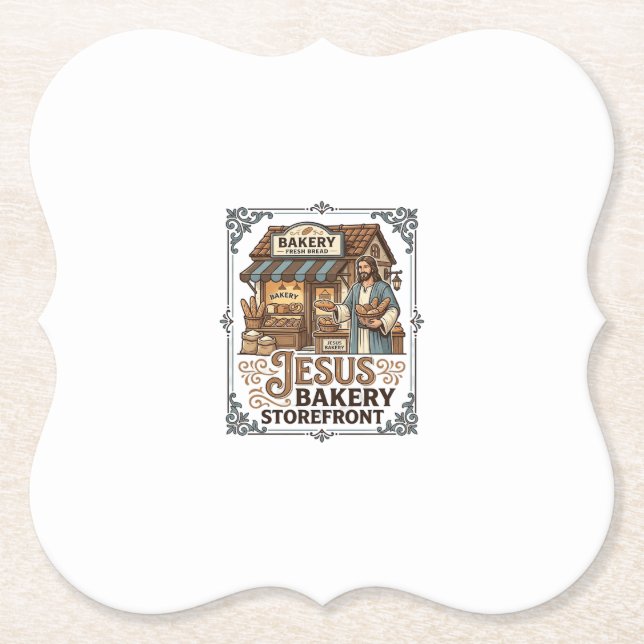 Jesus Bakery Storefront Jesus Bakery Storefront Ch Paper Coaster (Front)