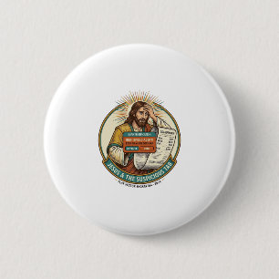 Jesus Bank Card Blocked Suspicious Bar Tab Fraud H 6 Cm Round Badge