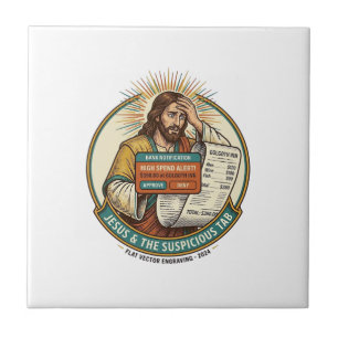 Jesus Bank Card Blocked Suspicious Bar Tab Fraud H Ceramic Tile
