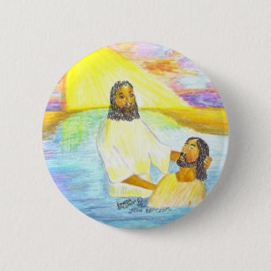 Jesus' Baptism 6 Cm Round Badge