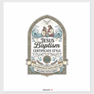Jesus Baptism Certificate Style Jesus Baptism Cert
