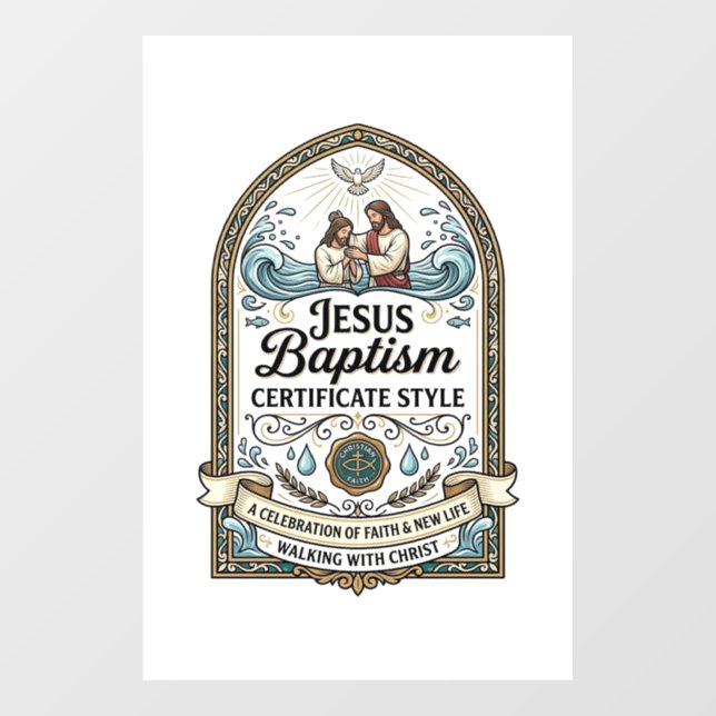 Jesus Baptism Certificate Style Jesus Baptism Cert (Sheet)