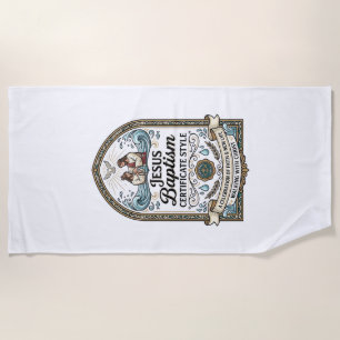Jesus Baptism Certificate Style Jesus Baptism Cert Beach Towel