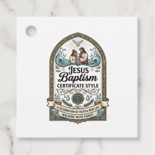 Jesus Baptism Certificate Style Jesus Baptism Cert Favour Tags