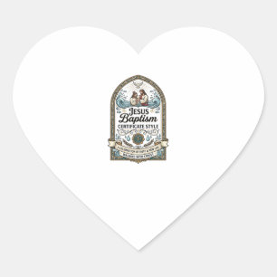 Jesus Baptism Certificate Style Jesus Baptism Cert Heart Sticker
