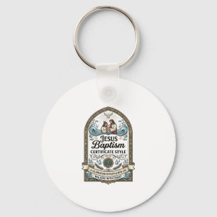 Jesus Baptism Certificate Style Jesus Baptism Cert Key Ring
