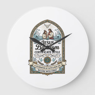 Jesus Baptism Certificate Style Jesus Baptism Cert Large Clock