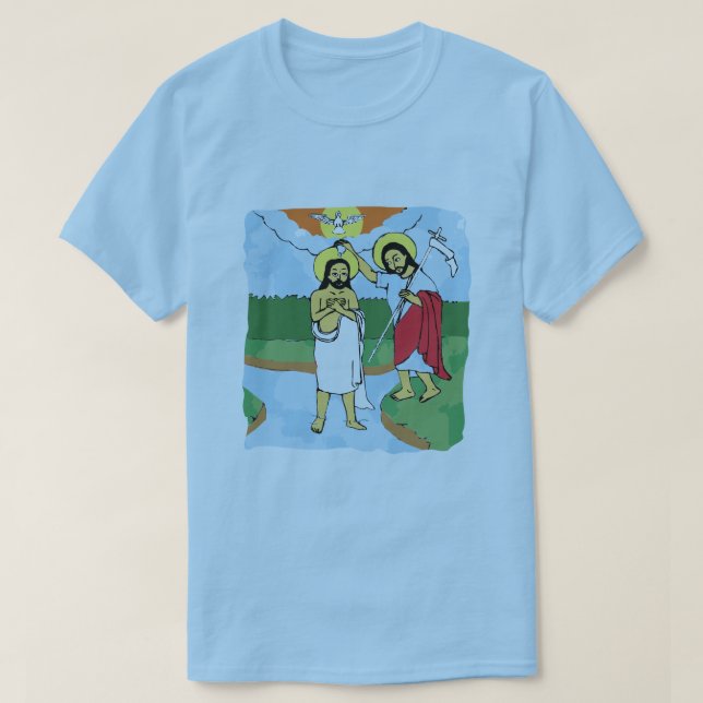 Jesus Baptism Ethiopian Timket / ጥምቀት ቲሸርት T-Shirt (Design Front)