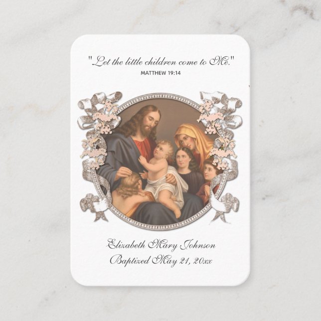 Jesus Baptism Remembrance Religious Keepsake Place Card (Front)