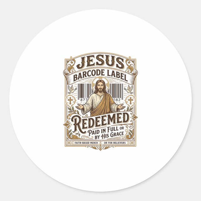 Jesus Barcode Label Redeemed Jesus Barcode Redeeme (Front)