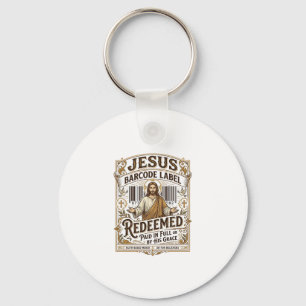 Jesus Barcode Label Redeemed Jesus Barcode Redeeme Key Ring