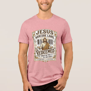 Jesus Barcode Label Redeemed Jesus Barcode Redeeme Tri-Blend Shirt