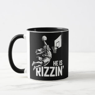 Jesus Basketball He Is Rizzin' Funny Christian  Mug