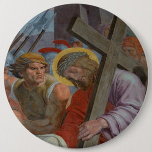 Jesus Bearing His Cross 6 Cm Round Badge