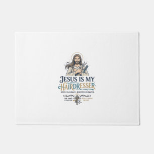 Jesus Beauty Salon Hairstylist T-Shirt Inspiration Doormat