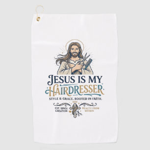 Jesus Beauty Salon Hairstylist T-Shirt Inspiration Golf Towel
