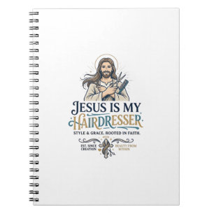 Jesus Beauty Salon Hairstylist T-Shirt Inspiration Notebook