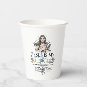 Jesus Beauty Salon Hairstylist T-Shirt Inspiration Paper Cups
