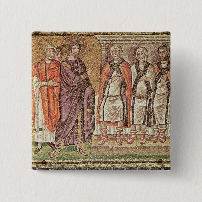 Jesus before Caiphus 15 Cm Square Badge (Front)