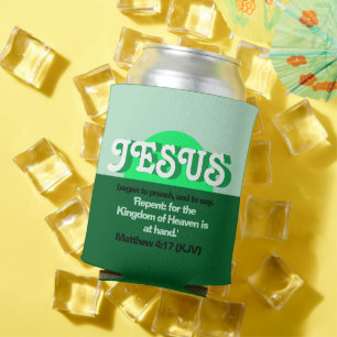 Jesus Began To Preach. Matthew 4:17 Minty Green Can Cooler