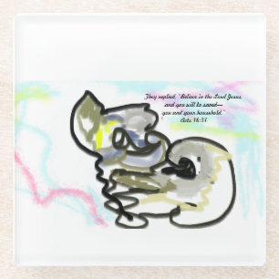 jesus believe glass coaster