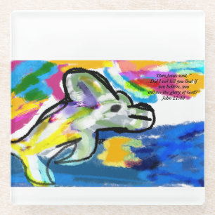 jesus believe glass coaster