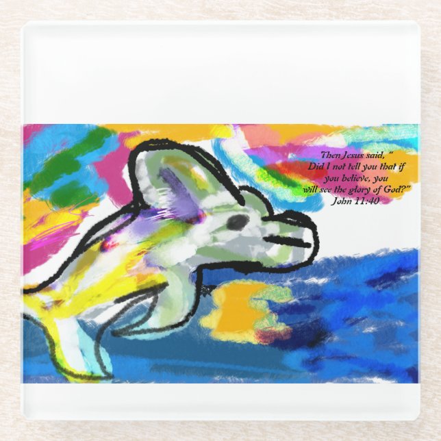 jesus believe glass coaster (Front)