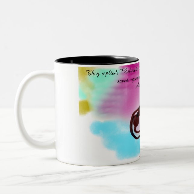 jesus believe  Two-Tone coffee mug (Left)