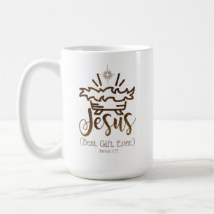 JESUS BEST GIFT EVER Nativity Scripture Christmas Coffee Mug