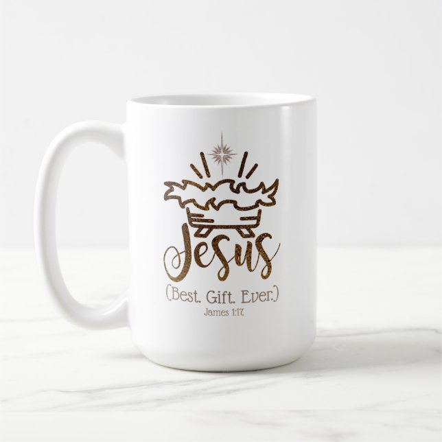 JESUS BEST GIFT EVER Nativity Scripture Christmas  Coffee Mug (Left)