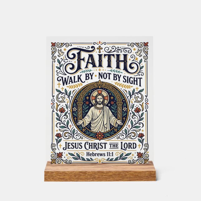 Jesus Bible Journalling Scripture Art Shirt Christ Acrylic Sign (Front)