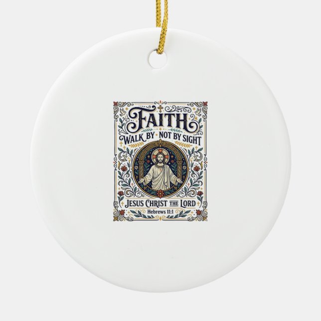 Jesus Bible Journalling Scripture Art Shirt Christ Ceramic Ornament (Front)