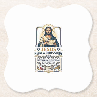 Jesus Bible Languages Hebrew Greek Nerd Shirt Fait Paper Coaster