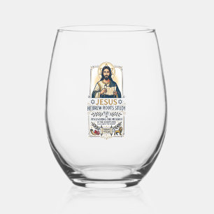 Jesus Bible Languages Hebrew Greek Nerd Shirt Fait Stemless Wine Glass