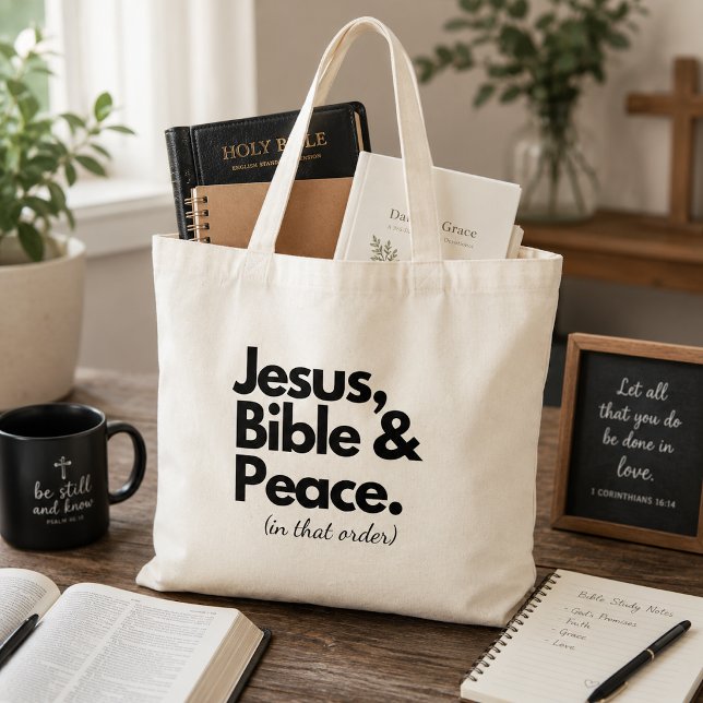 Jesus Bible Peace Christian Faith Tote Bag (Creator Uploaded)