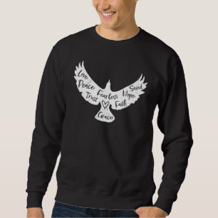 Jesus Bible White Dove Heart Christian Saying Sweatshirt
