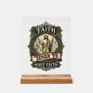 Jesus Bilingual Multicultural Families Shirt Faith Acrylic Sign