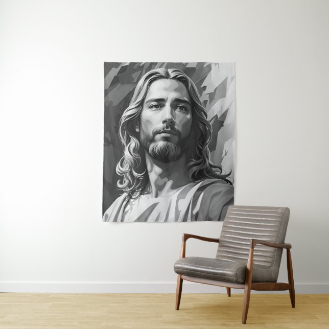 Jesus Black and White Tapestry (In Situ)