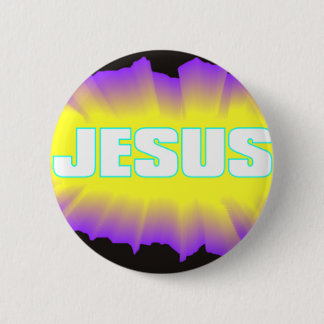 Jesus Black & Purple 6 Cm Round Badge