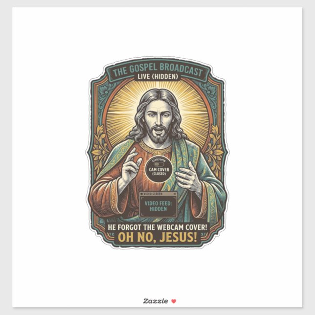 Jesus Black Screen Forgotten Webcam Cover Virtual  (Sheet)
