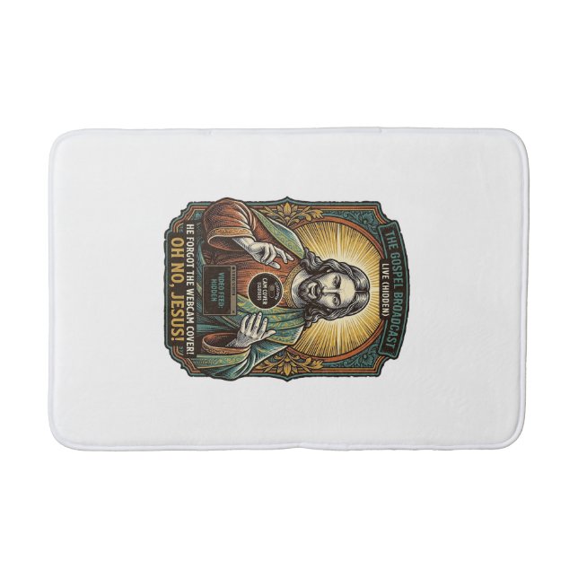 Jesus Black Screen Forgotten Webcam Cover Virtual  Bath Mat (Front)