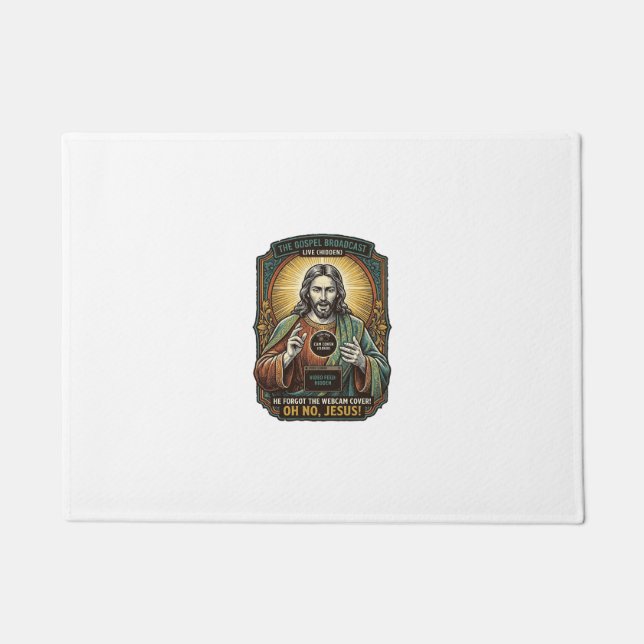 Jesus Black Screen Forgotten Webcam Cover Virtual  Doormat (Front)