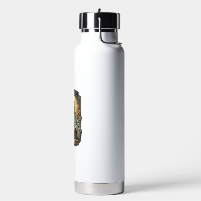Jesus Black Screen Forgotten Webcam Cover Virtual  Water Bottle (Left)