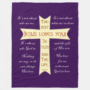 Jesus Blanket- Purple Fleece Blanket