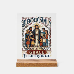 Jesus Blended Family Stepfamily Shirt Christian Gr Acrylic Sign