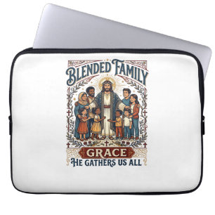 Jesus Blended Family Stepfamily Shirt Christian Gr Laptop Sleeve