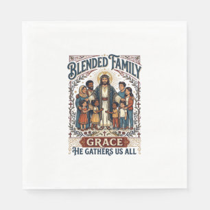 Jesus Blended Family Stepfamily Shirt Christian Gr Napkin
