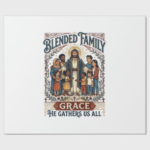 Jesus Blended Family Stepfamily Shirt Christian Gr Wrapping Paper