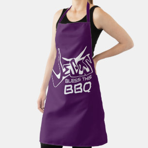 Jesus Bless This BBQ Eggplant Purple Apron